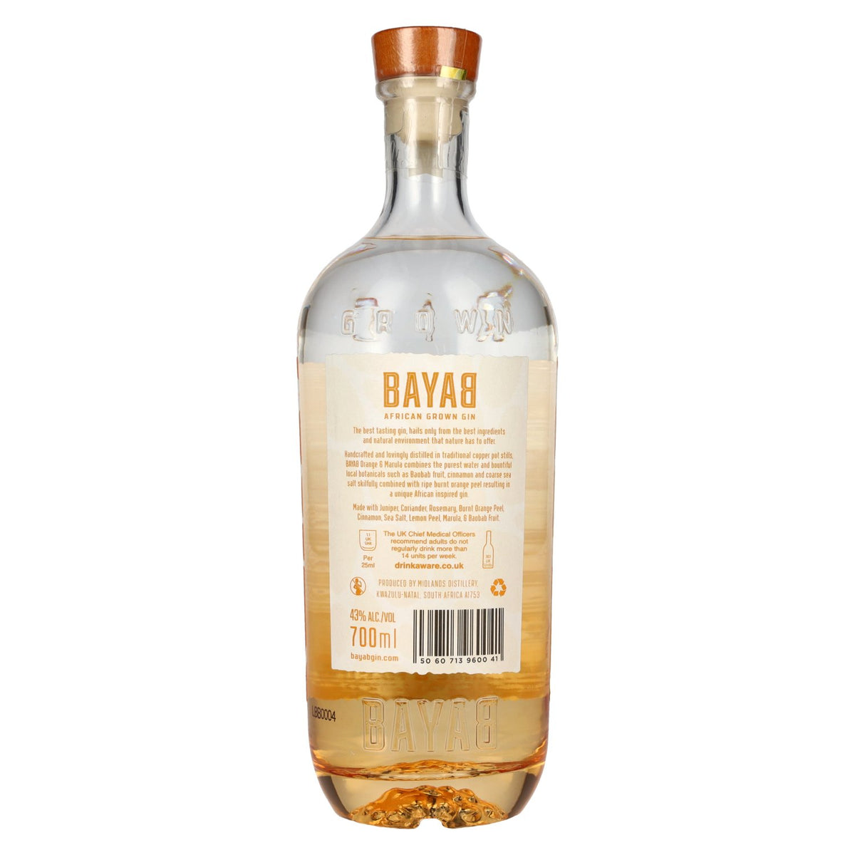 BAYAB African Grown Orange & Marula Small Batch Gin 43% Vol. 0,7l
