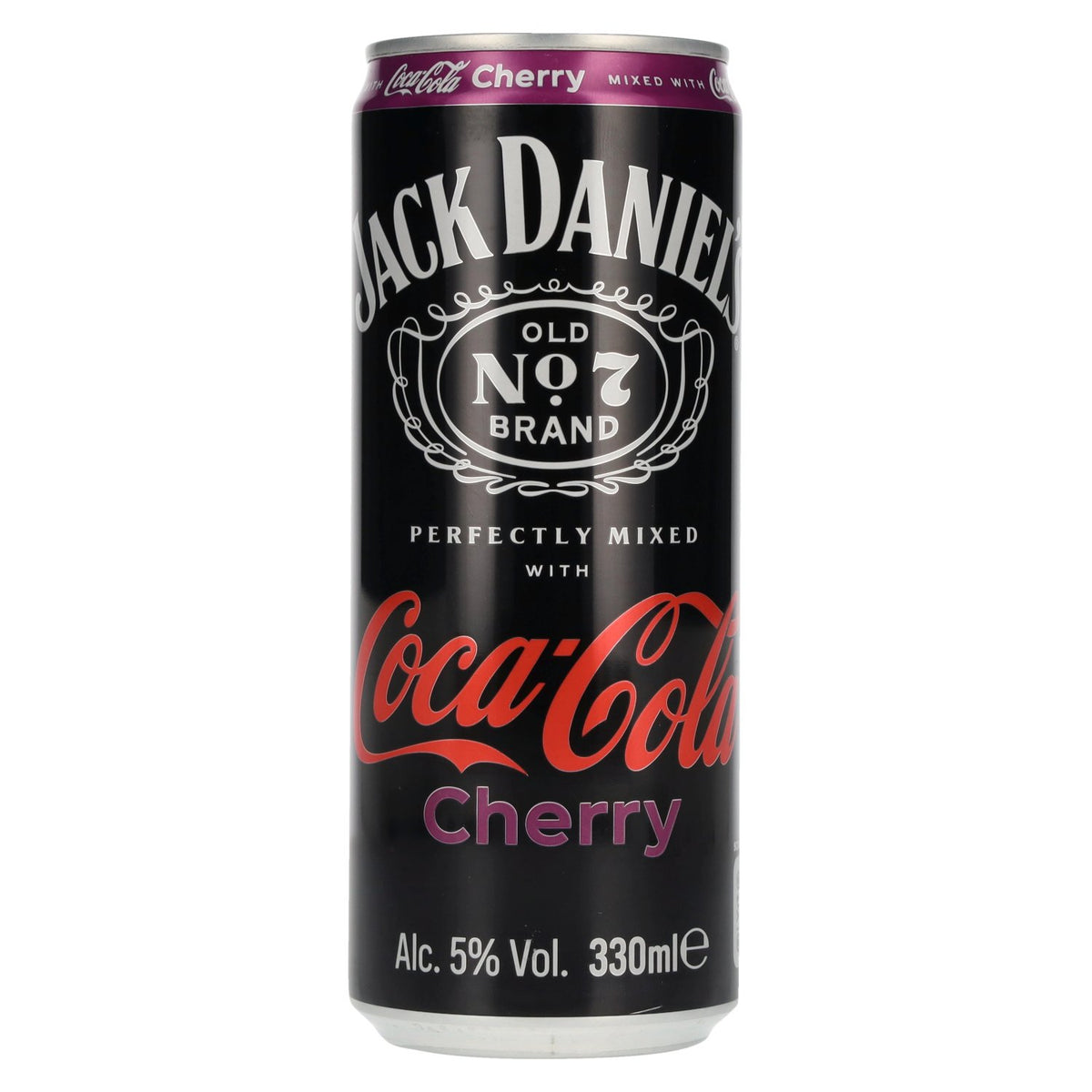 Jack Daniel's No. 7 Whisky &amp; Coca Cola CHERRY 5% ABV, 12 x 0.33-litre tins (deposit)