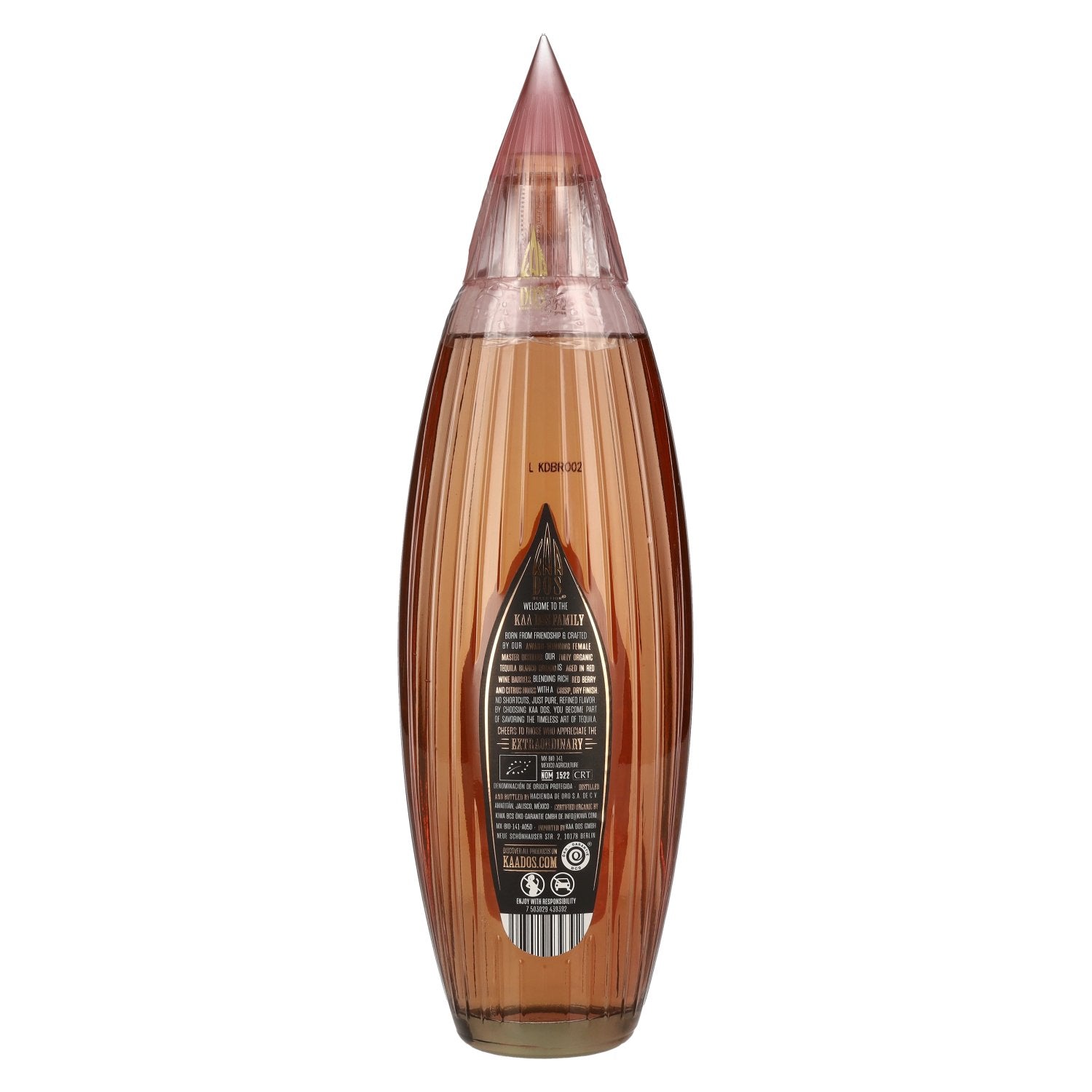 Kaa Dos Selection Organic Tequila BLANCO ROSADO 100% Pure Blue Agave 40% ABV 0.7l