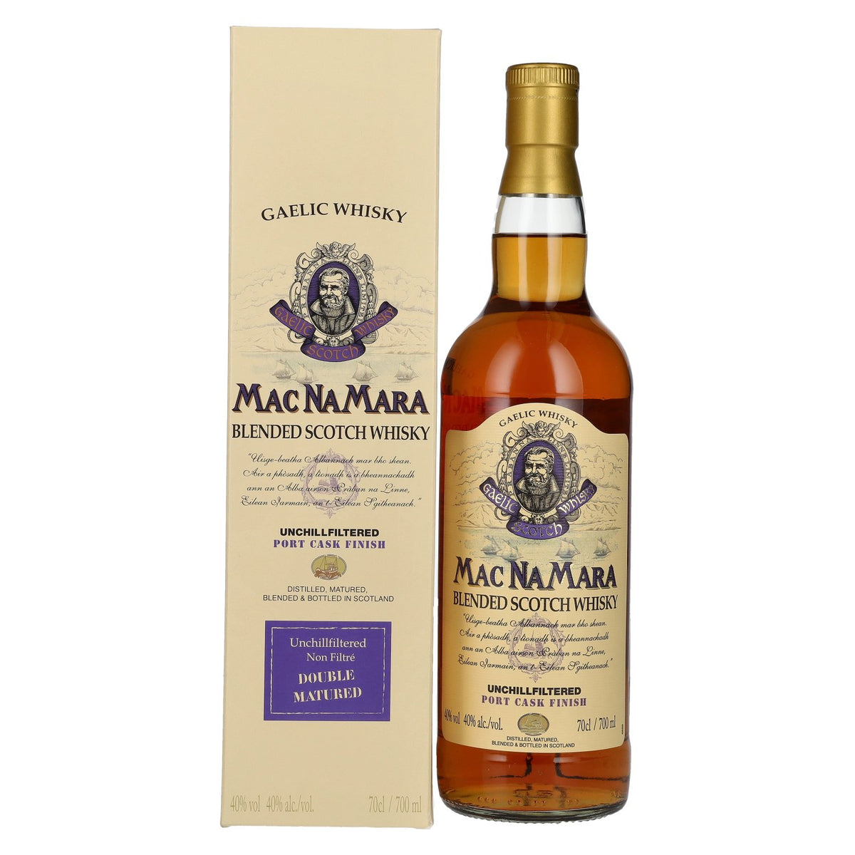 Gaelic Whisky MACNAMARA Port Cask Finish Blended Scotch Whisky 40% Vol. 0.7L in Gift Box