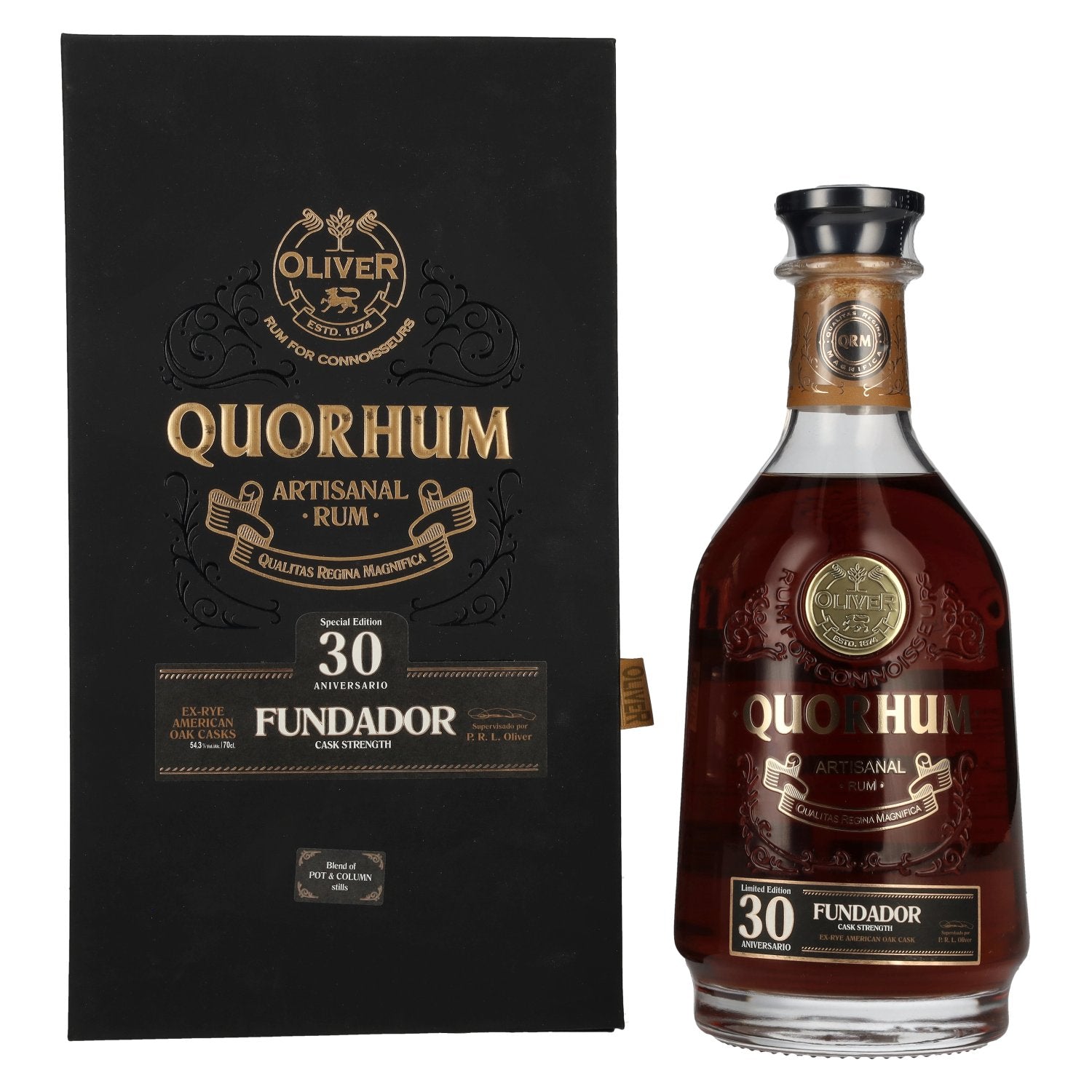 Ron Quorhum 30 Aniversario FUNDADOR Cask Strength Limited Edition 54,3% Vol. 0,7l in Geschenkbox