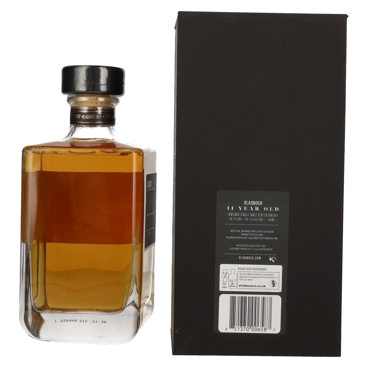 Bladnoch 11 Years Old Lowland Single Malt Scotch Whisky 46,7% Vol. 0,7l in Geschenkbox
