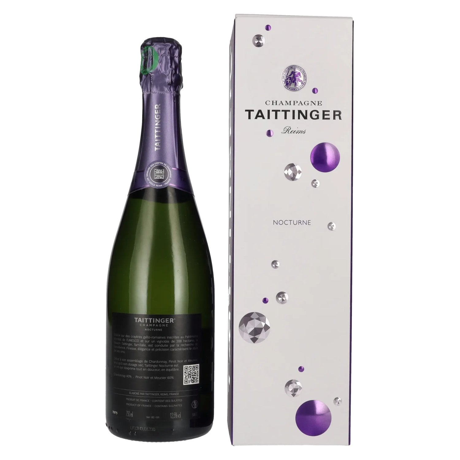 Taittinger Champagne NOCTURNE Sec 12.5% Vol. 0.75L in gift box