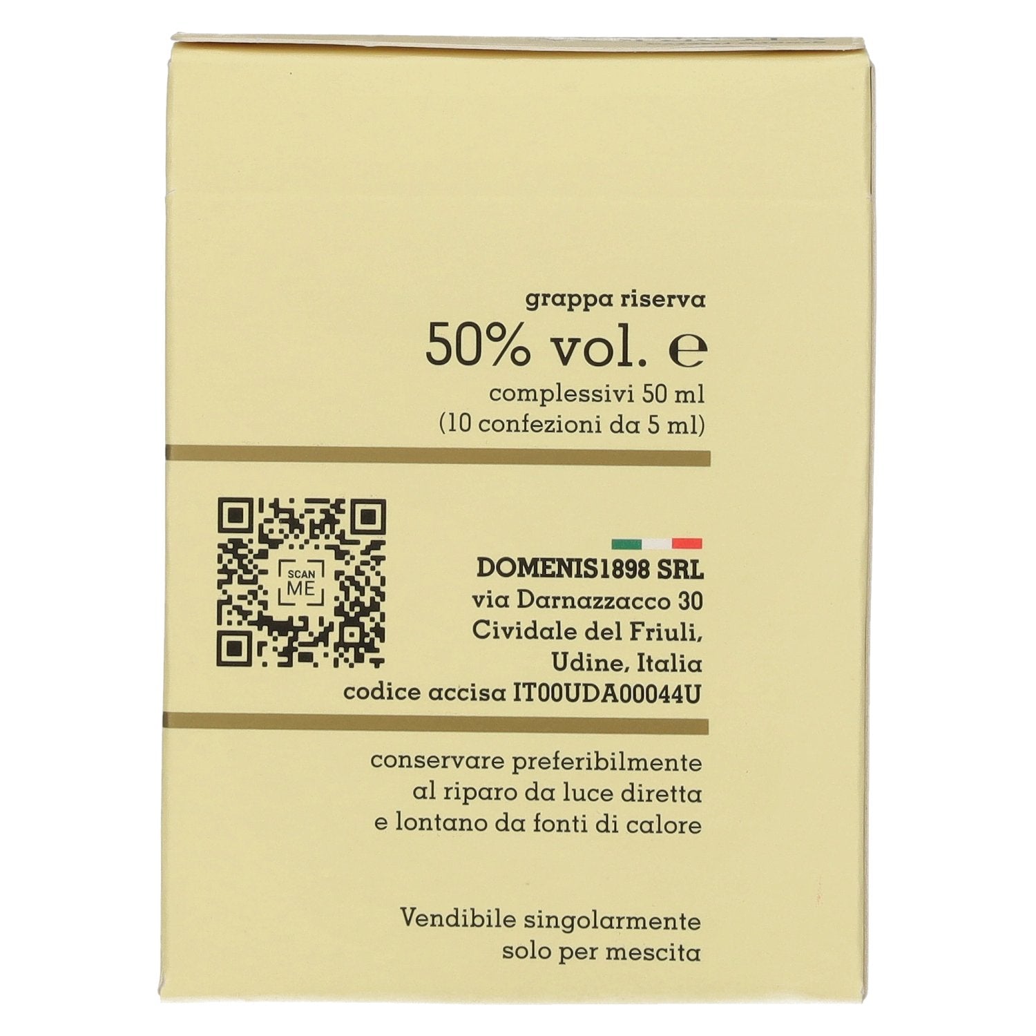 Domenis 1898 STORICA RISERVA Grappa 50% Vol. 10x0,005l in Geschenkbox