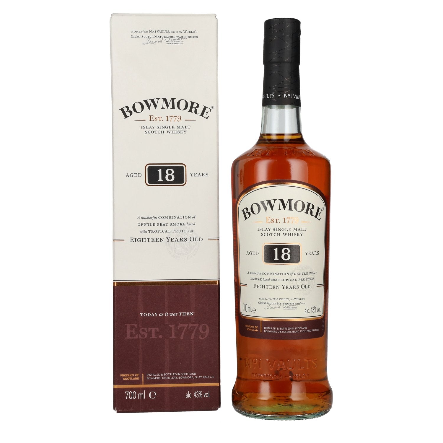 Bowmore 18 Years Old Islay Single Malt Scotch Whisky 43% Vol. 0.7l in gift box