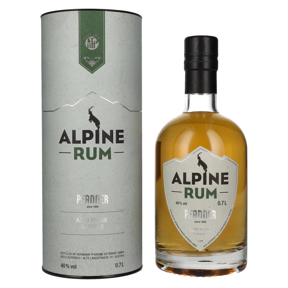 Pfanner Alpine Rum 40% ABV, 0.7 litres, in a gift box