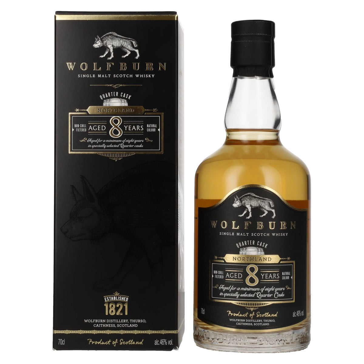 Wolfburn 8 Years Old NORTHLAND Quarter Cask Single Malt Scotch Whisky 46% Vol. 0.7l in Gift Box