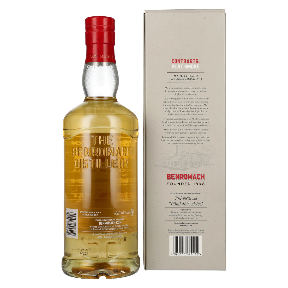 Benromach PEAT SMOKE Speyside Single Malt 2014 46% Vol. 0.7l in gift box
