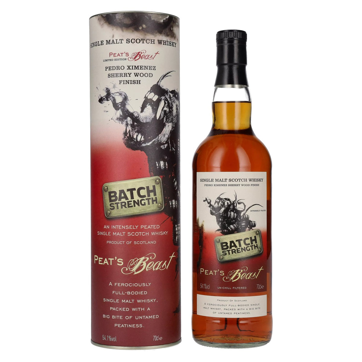 Peat's Beast BATCH STRENGTH Pedro Ximenez Sherry Wood Finish 54.1% Vol. 0.7L in gift box