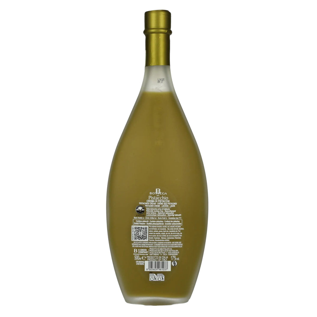 Bottega Crema di PISTACCHIO Cream Liqueur 17% ABV 0.5 l