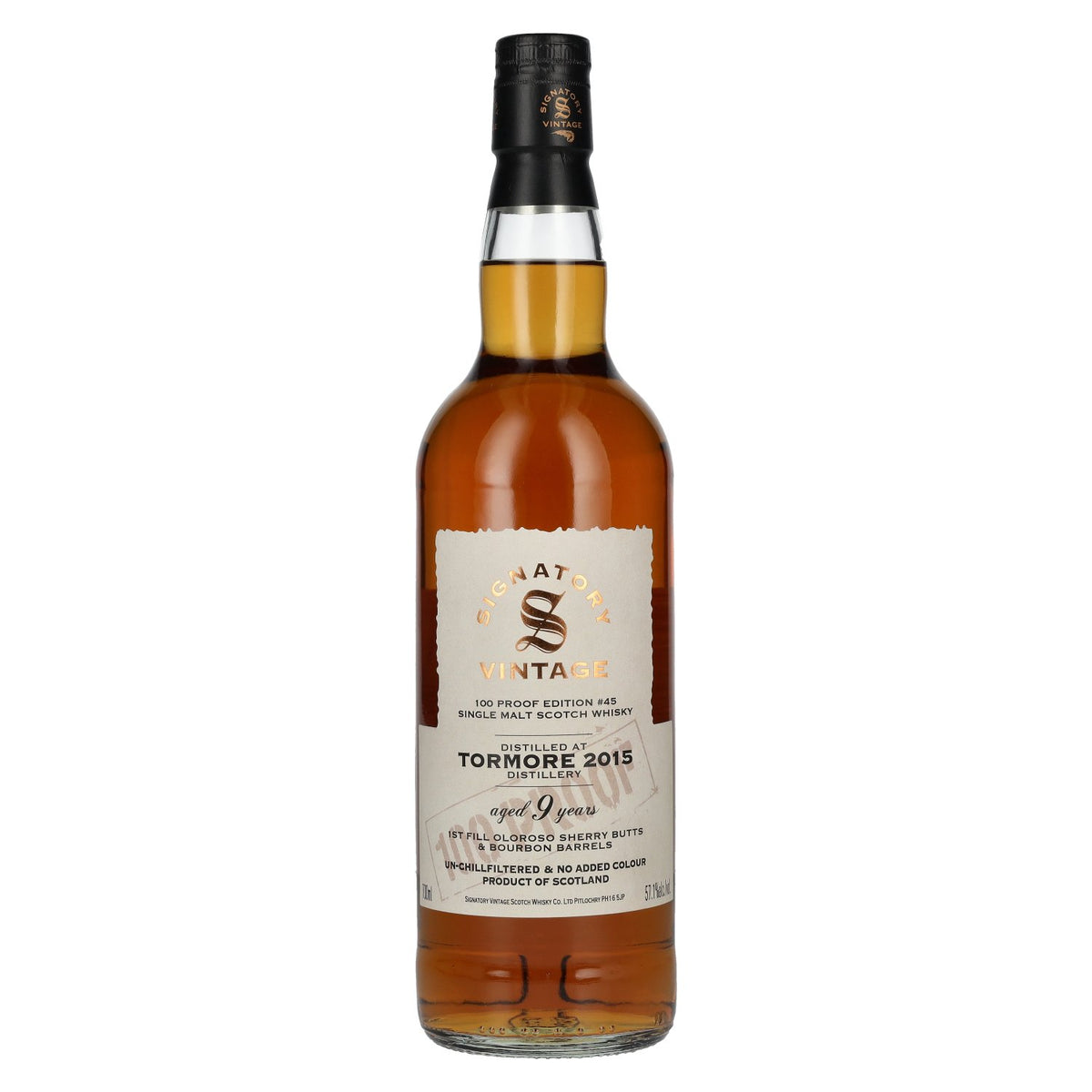 Signatory Vintage 100 Proof Edition TORMORE 9 Years Old Single Malt #45 2015 57,1% Vol. 0,7l