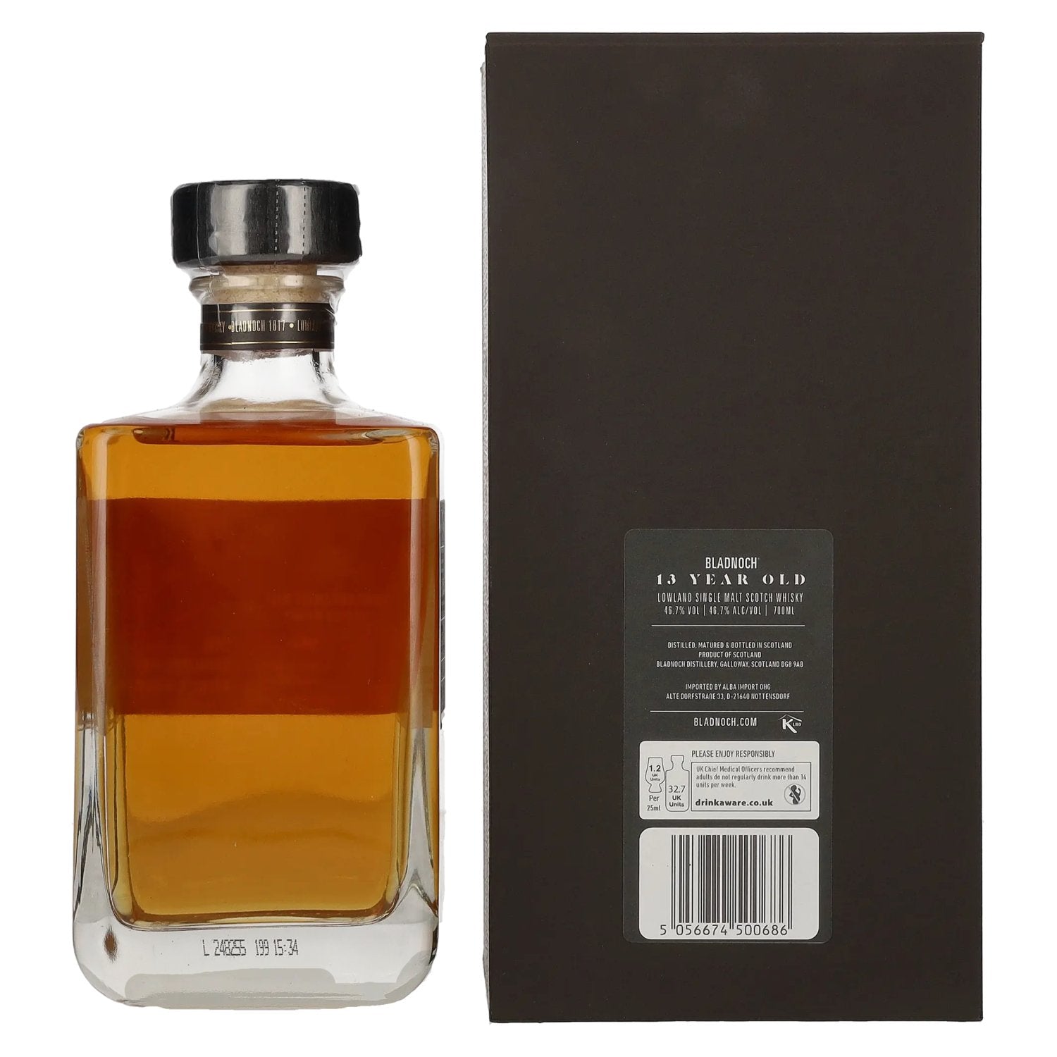 Bladnoch 13 Years Old Lowland Single Malt Bourbon Cask 46,7% Vol. 0,7l in Geschenkbox