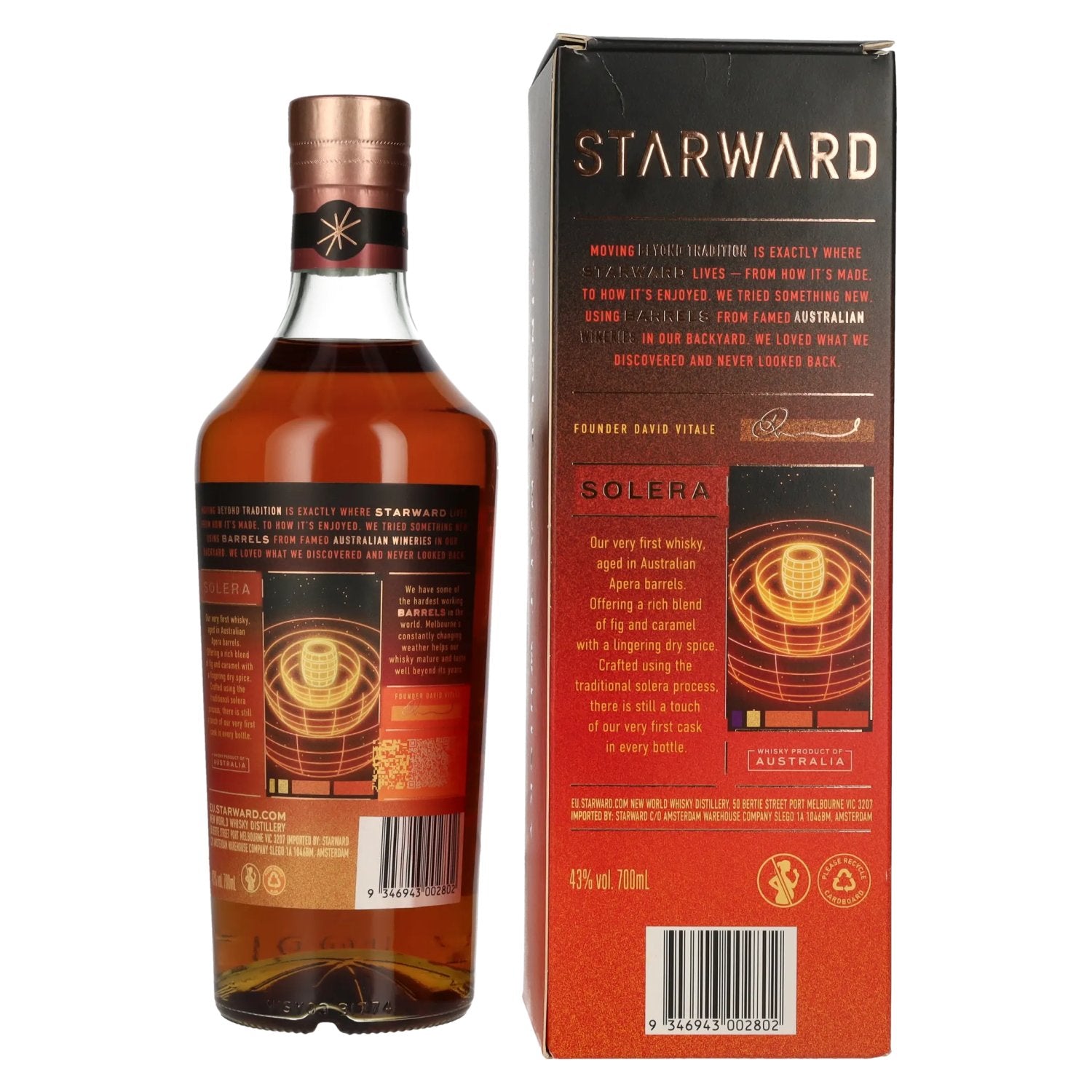 Starward SOLERA Single Malt Australian Whisky 43% Vol. 0.7l in Gift Box