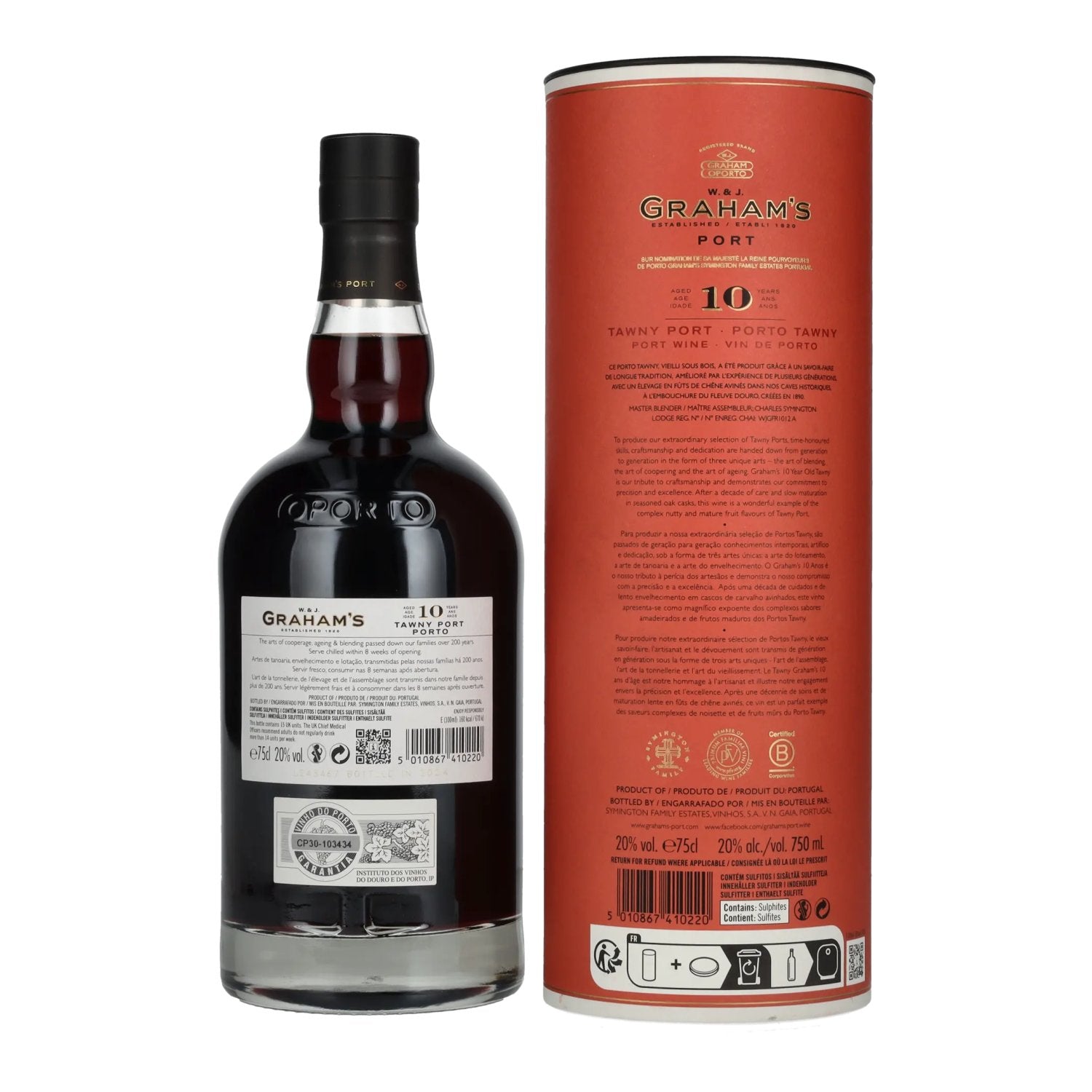 W. & J. Graham's Tawny Port 10 Years Old 20% Vol. 0,75l in Geschenkbox