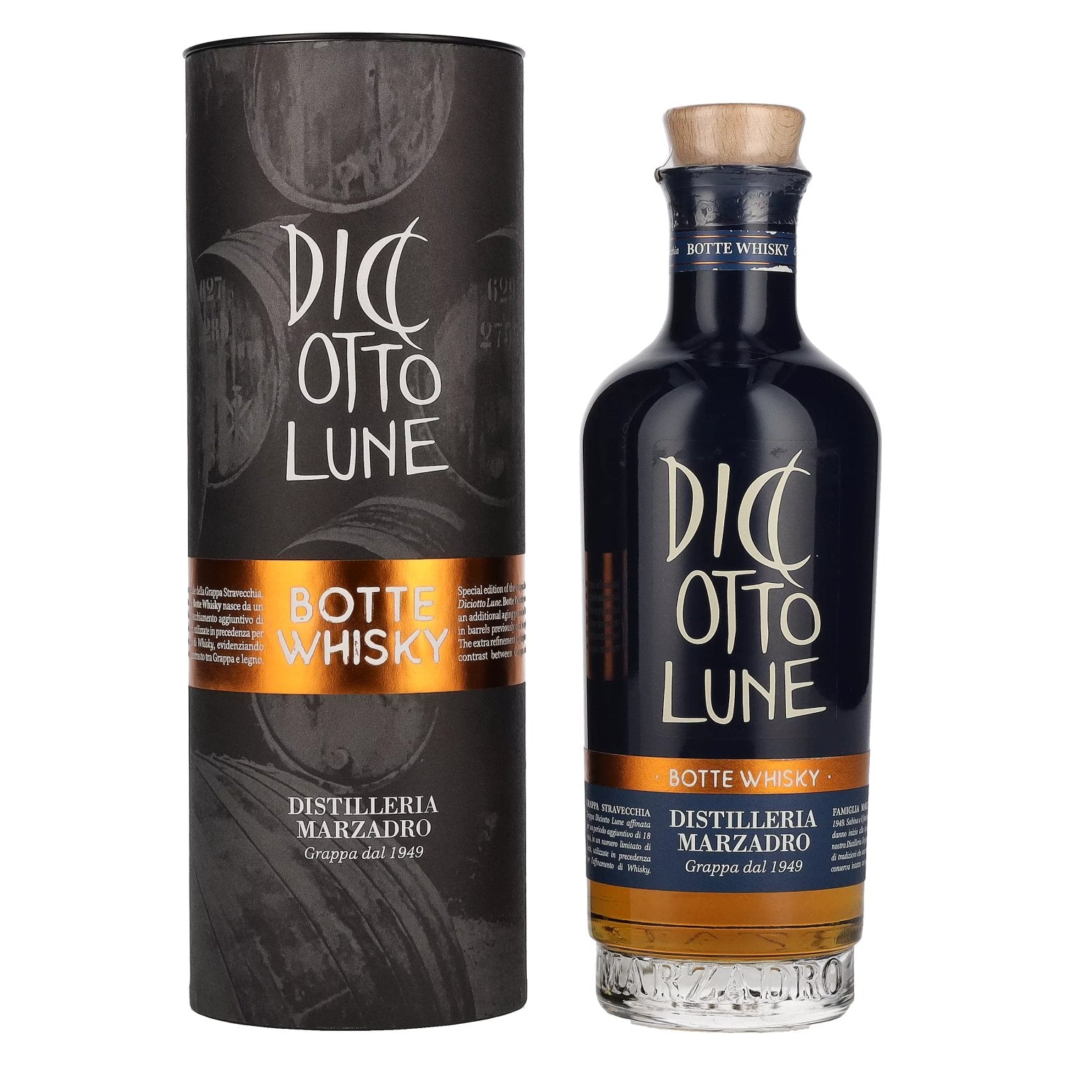 Marzadro DICIOTTO Lune Botte Whisky 42% Vol. 0,5l in Geschenkbox