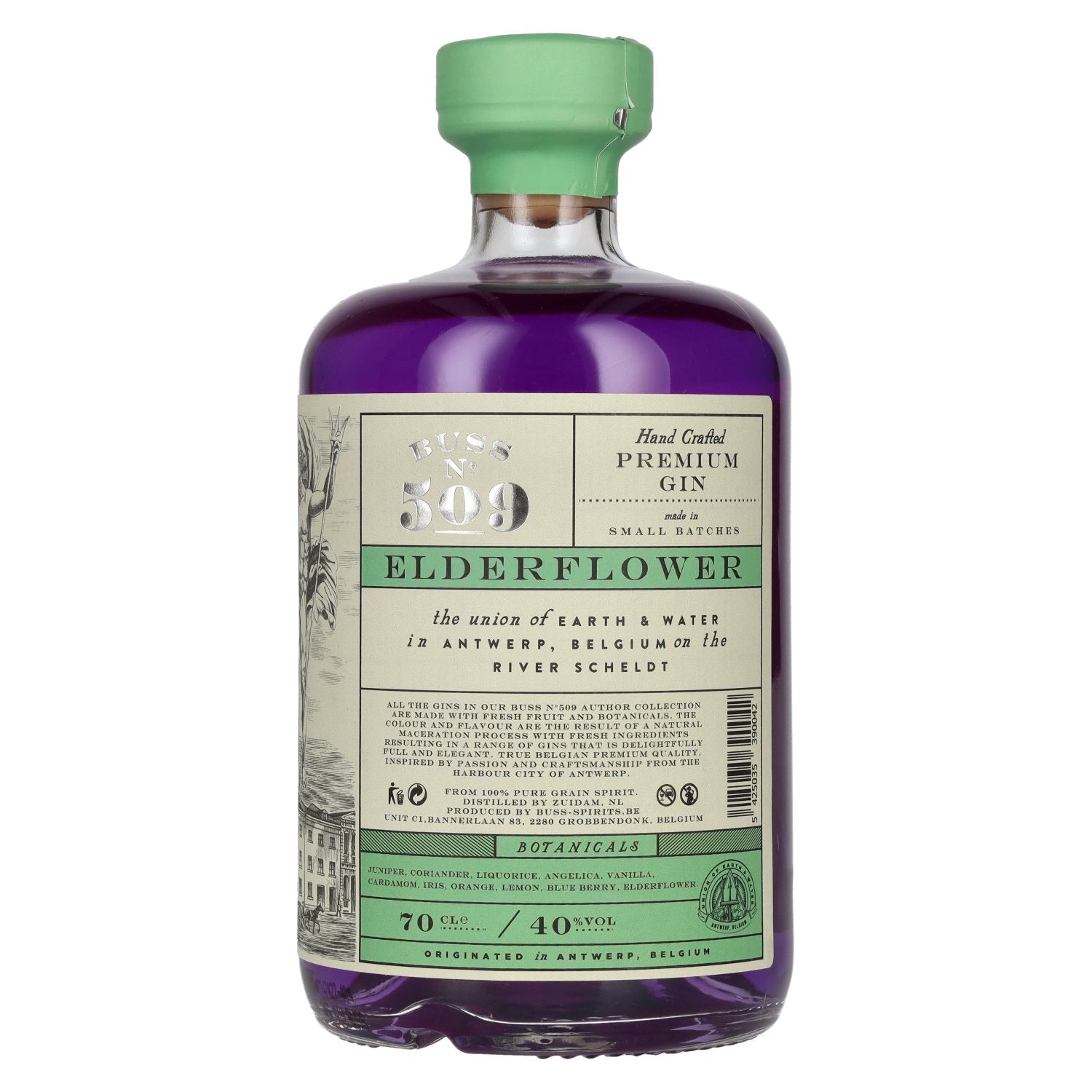 Buss N°509 ELDERFLOWER Belgium Hand Crafted Premium Gin 40% Vol. 0,7l