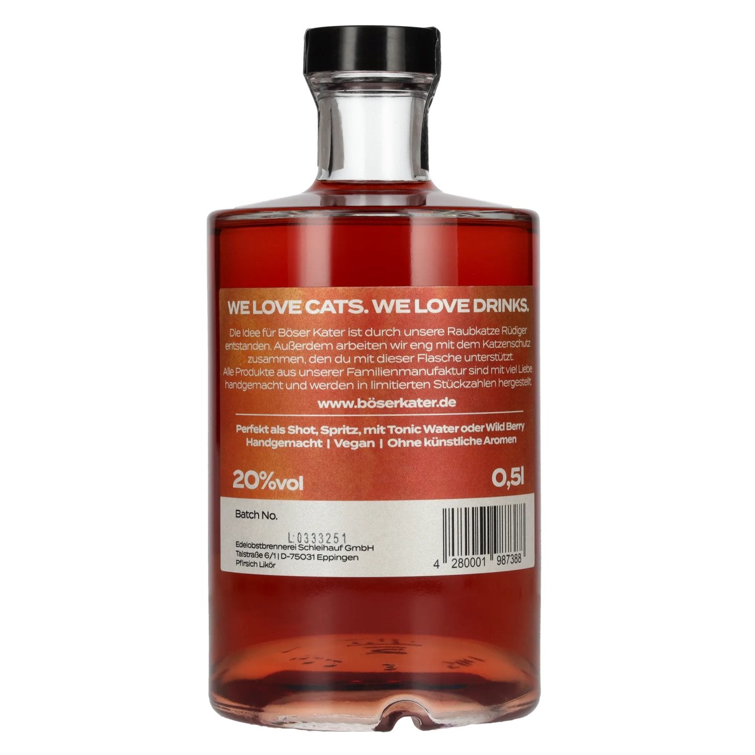 BÖSER KATER Pfirsich Likör 20% Vol. 0,5l