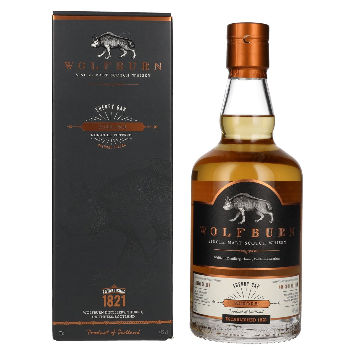 Wolfburn AURORA Single Malt Scotch Whisky 46% Vol. 0.7L in Gift Box