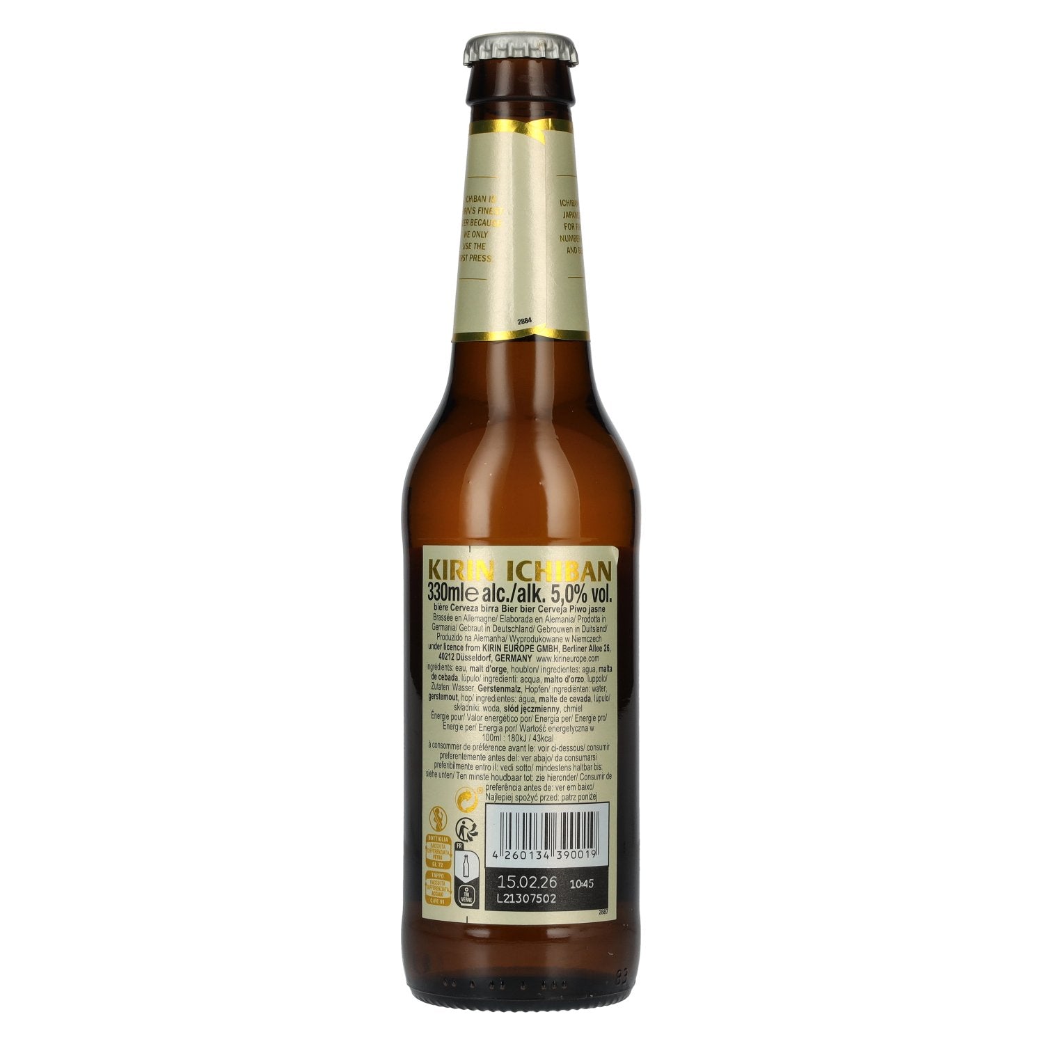 Kirin Ichiban Japan's Premium Beer 5% ABV 24 x 0.33 l