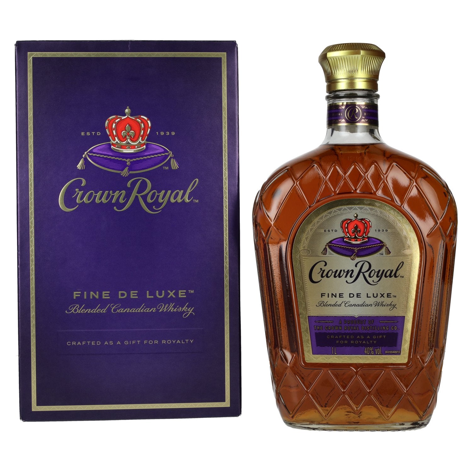 Crown Royal Fine De Luxe Blended Canadian Whisky 40% Vol. 1l in Gift Box