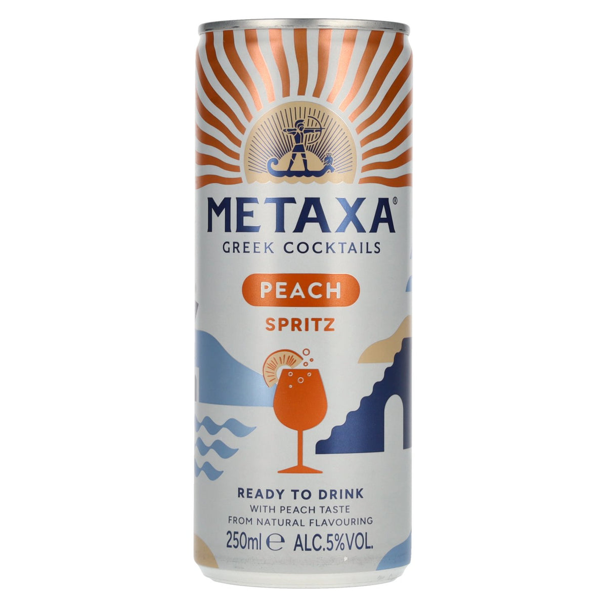 Metaxa Peach Spritz Greek Cocktails Ready-to-Drink 5% ABV 0.25l can (deposit required)