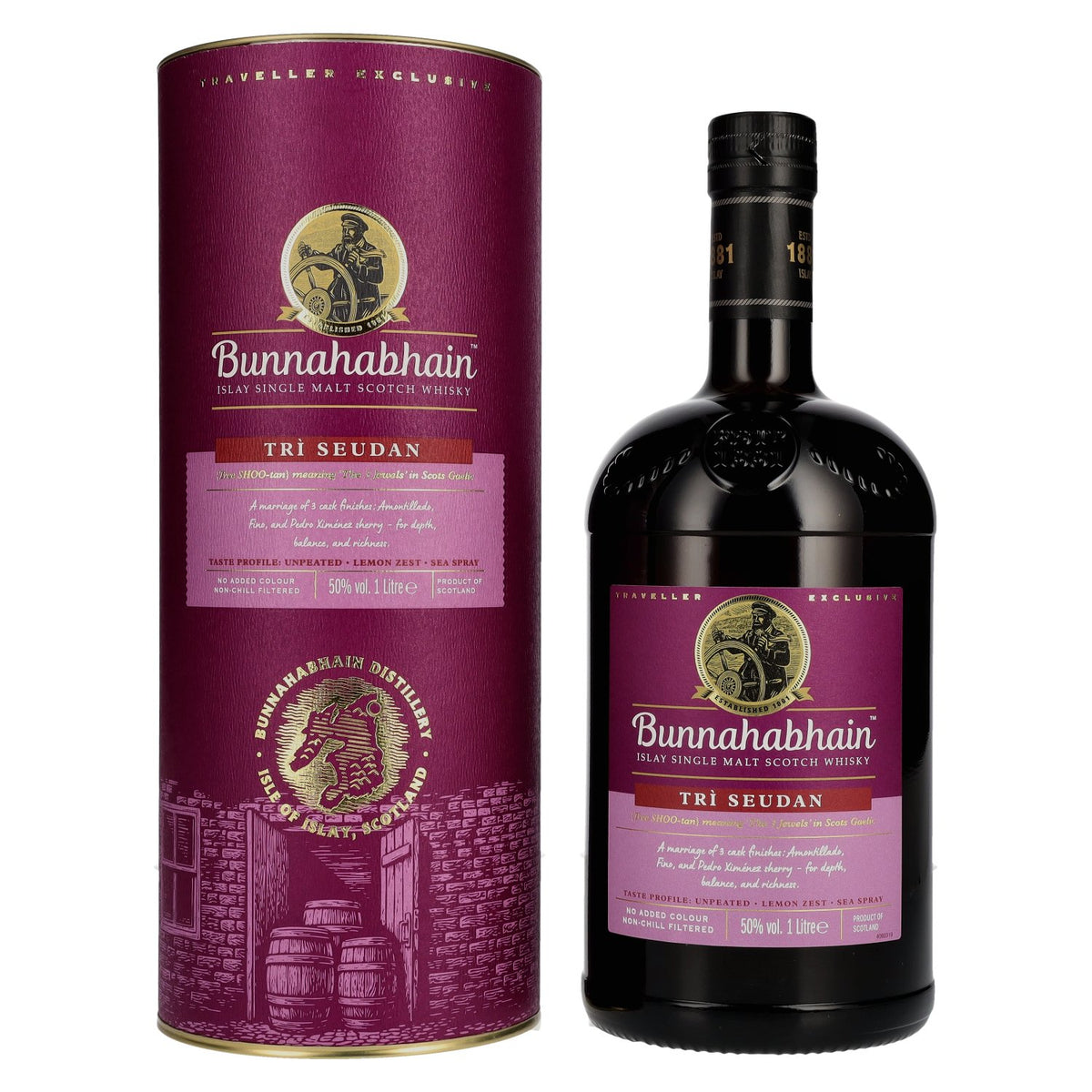 Bunnahabhain TRÌ SEUDAN Islay Single Malt Scotch Whisky 50% Vol. 1l in Geschenkbox
