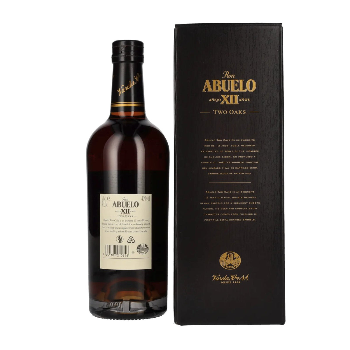 Ron Abuelo Añejo XII Años TWO OAKS Double Matured 40% Vol. 0.7l in Gift Box