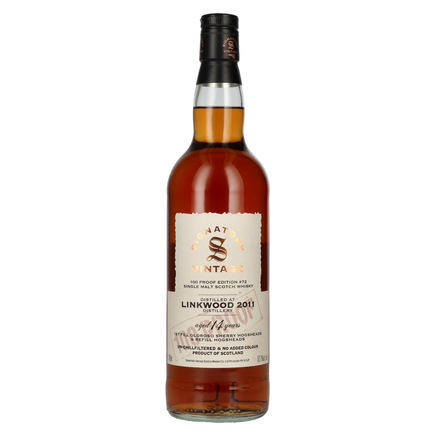 Signatory Vintage 100 Proof Edition LINKWOOD 14 Years Old Single Malt #72 2011 57.1% Vol. 0.7l