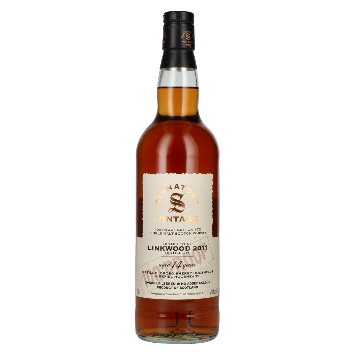 Signatory Vintage 100 Proof Edition LINKWOOD 14 Years Old Single Malt #72 2011 57.1% Vol. 0.7l