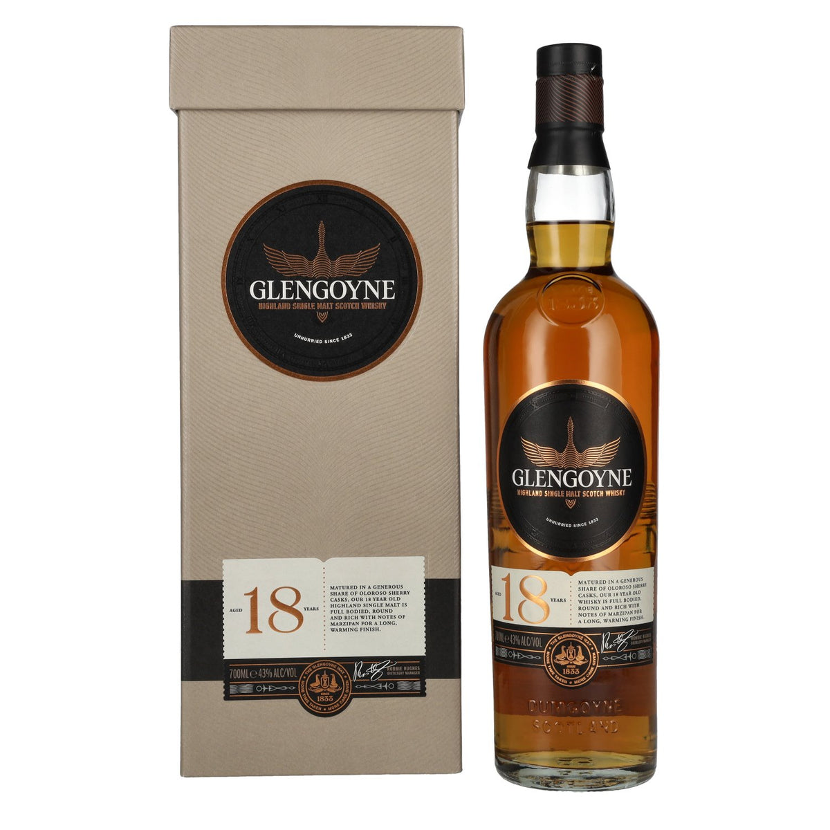 Glengoyne 18 Years Old Highland Single Malt Scotch Whisky 43% Vol. 0.7l in Gift Box