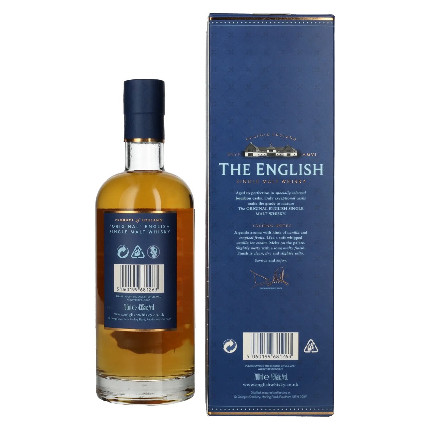 The English Distillery Original Single Malt Whisky 43% Vol. 0,7l in Geschenkbox