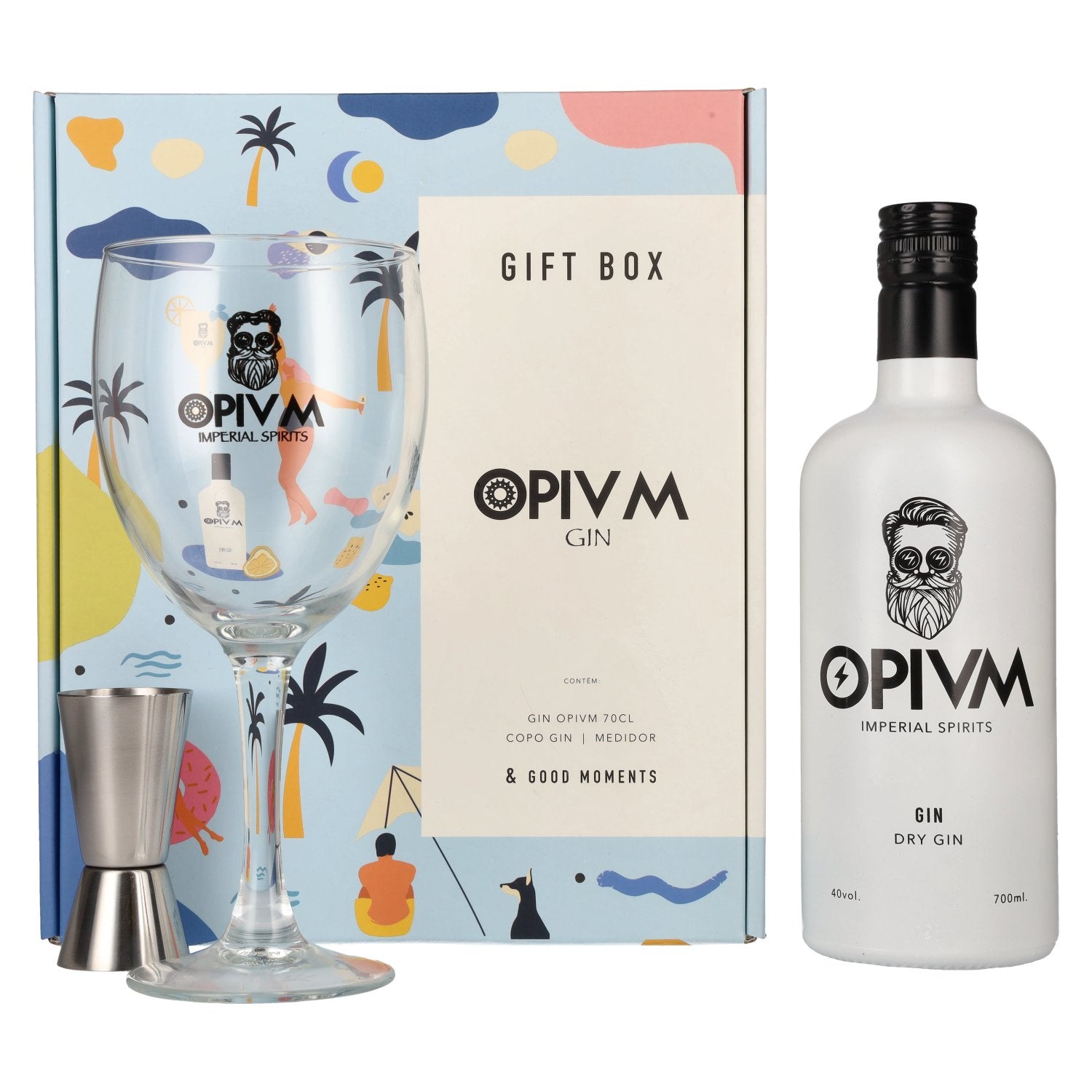 OPIVM Imperial Spirits Dry Gin 40% Vol. 0.7l in Gift Box with Glass & Jigger