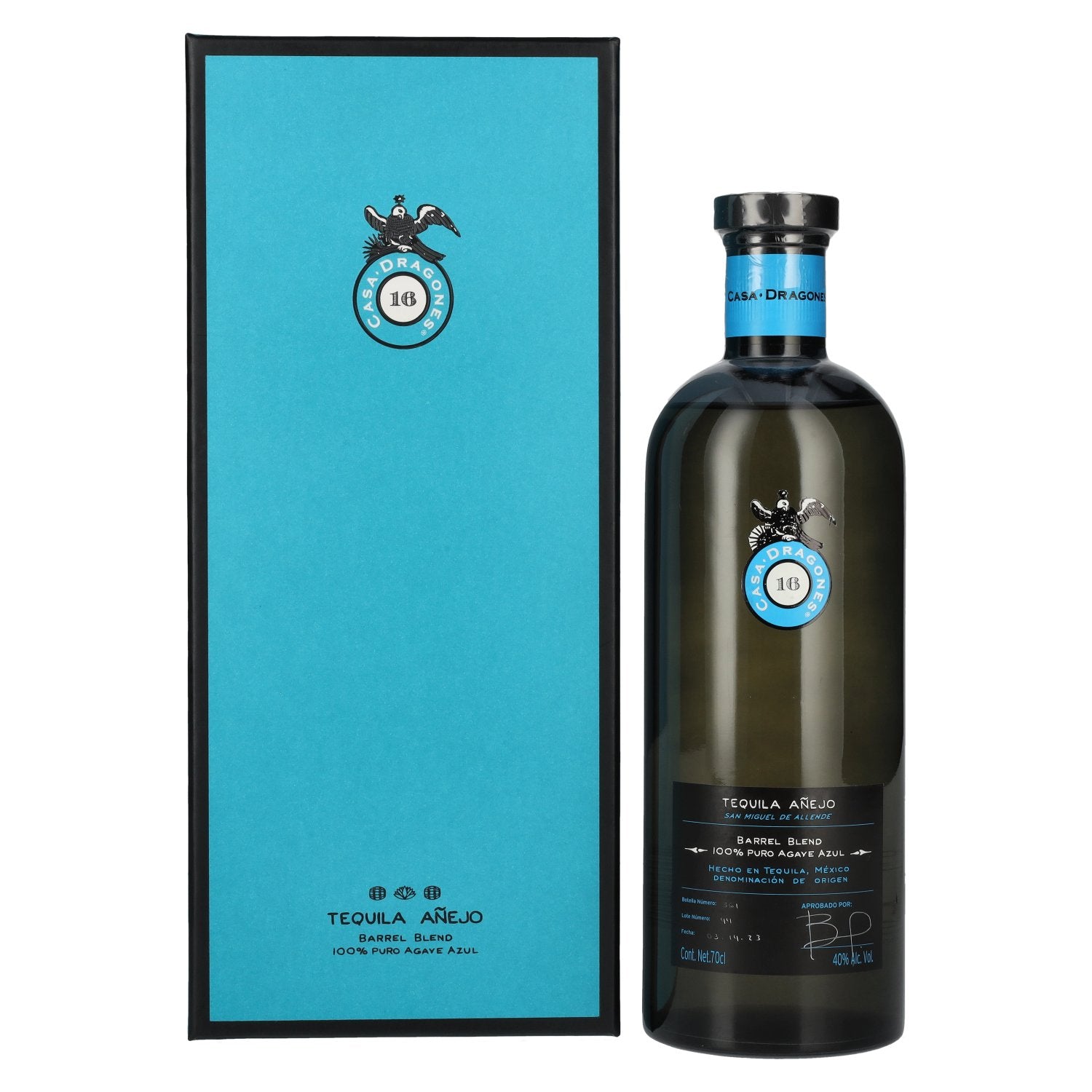 Casa Dragones Tequila AÑEJO Barrel Blend 100% Pure Blue Agave 40% Vol. 0.7l in Gift Box