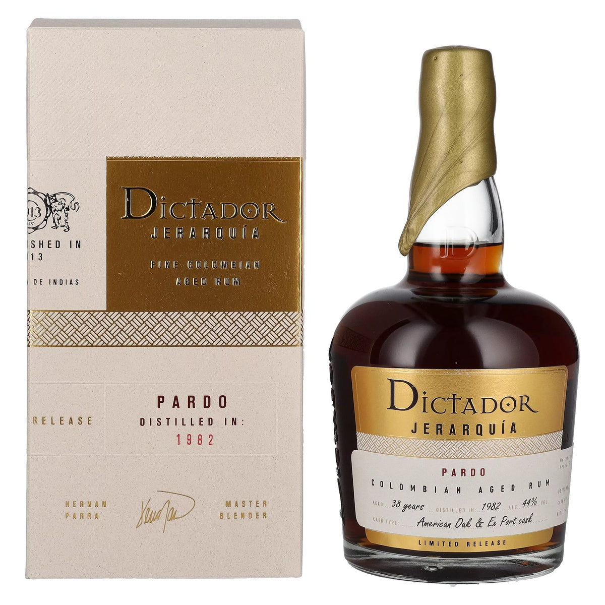 Dictador JERARQUÍA 38 Years Old PARDO Rum 1982 44% Vol. 0.7l in gift box