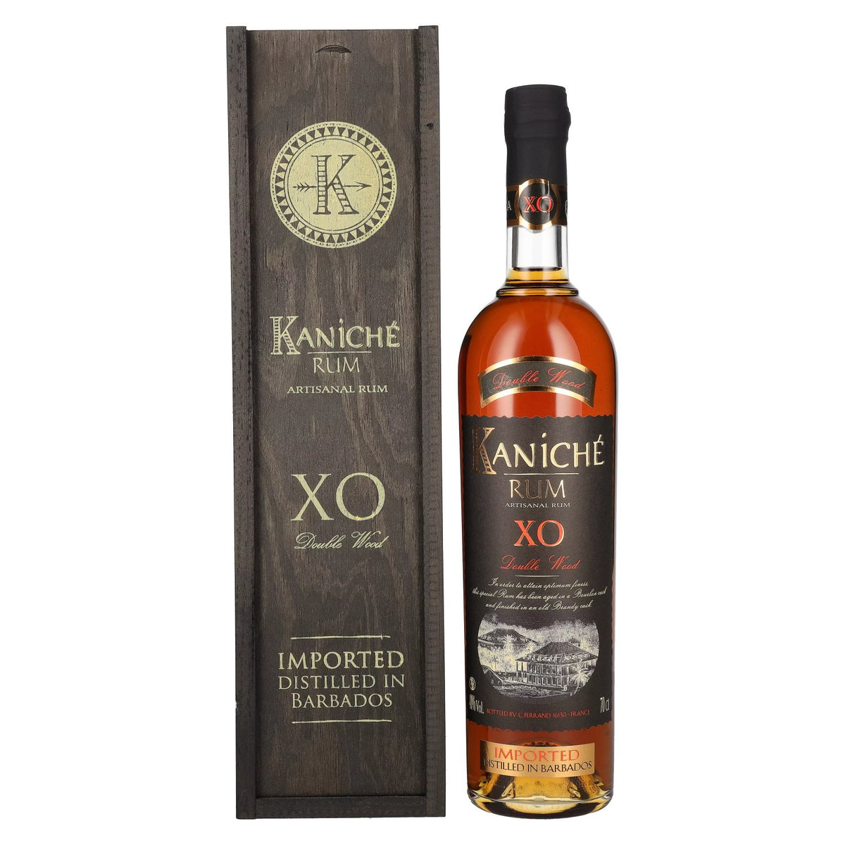 Kaniché Rum XO Double Wood Artisanal Rum 40% Vol. 0.7l in Wooden Box