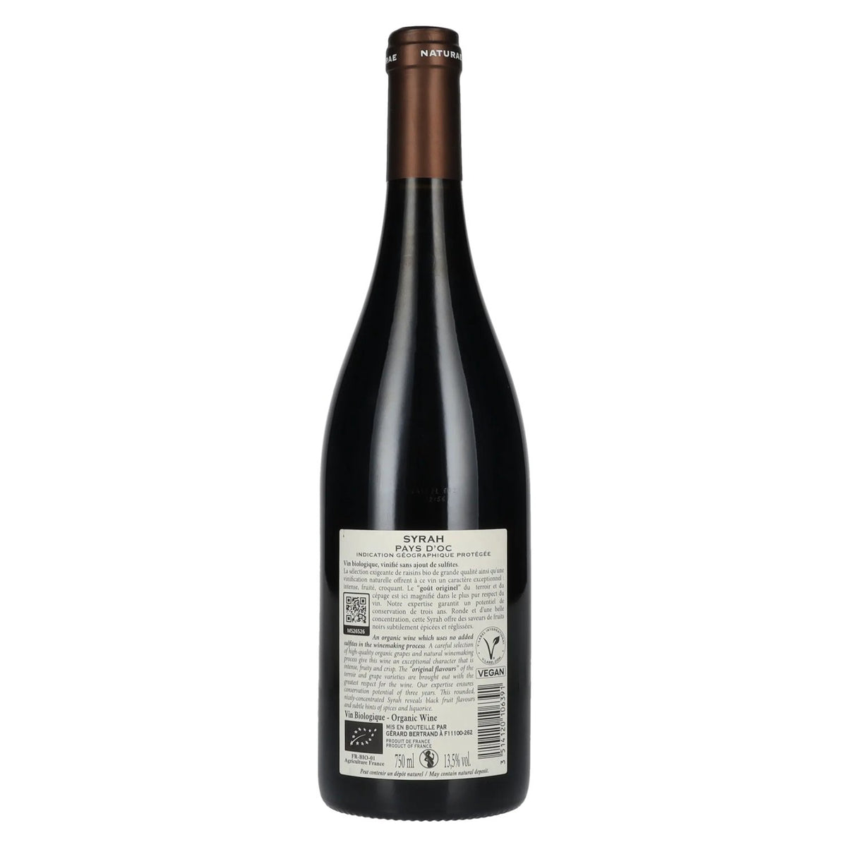 Gérard Bertrand Naturae Syrah Vin Biologique IGP 2023 13,5% Vol. 0,75l