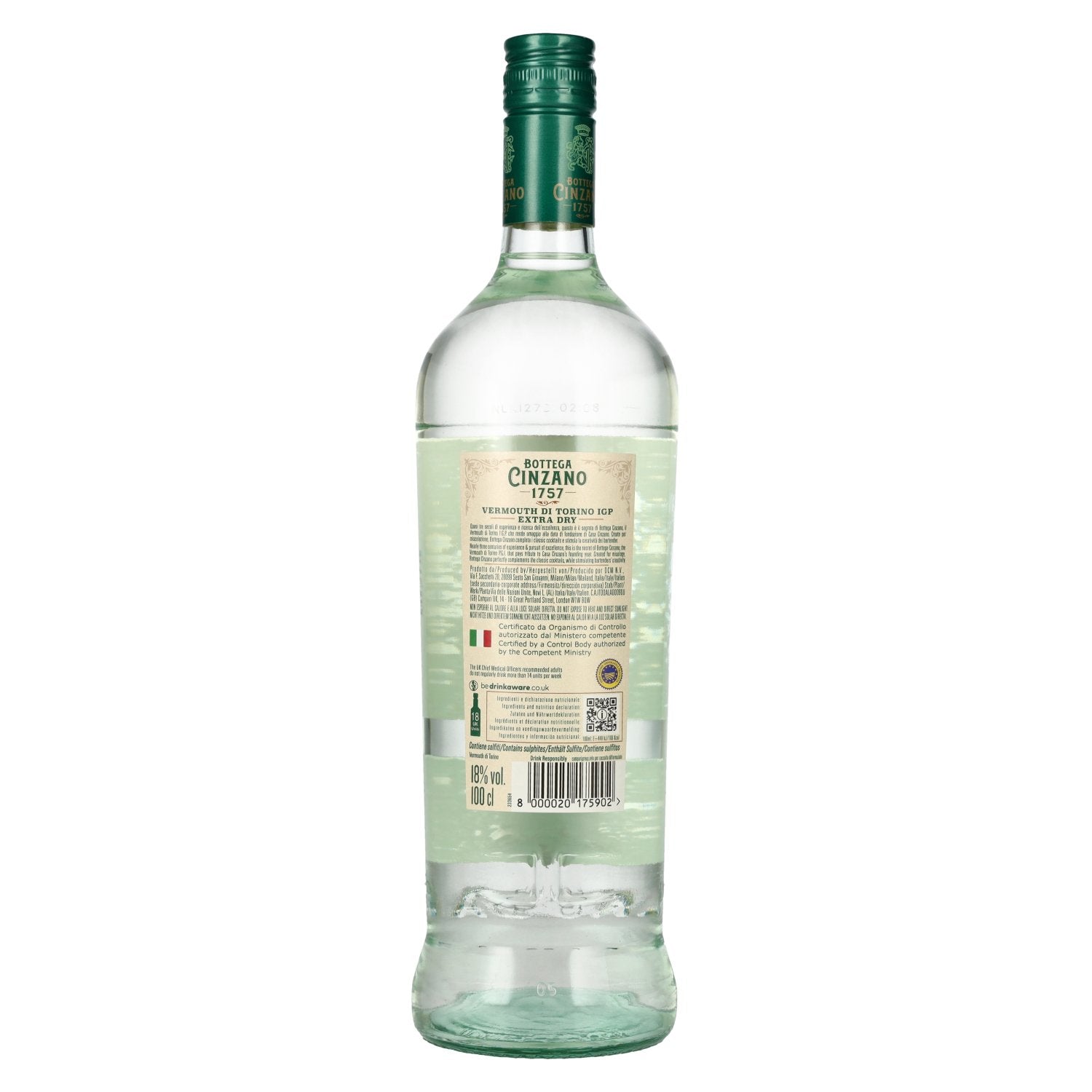 Bottega Cinzano 1757 Vermouth di Torino EXTRA DRY 18% Vol. 1l