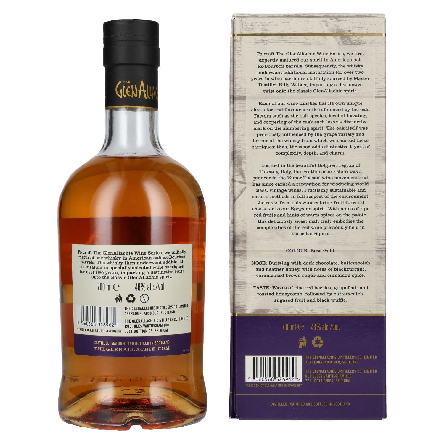 The GlenAllachie 10 Years Old GRATTAMACCO WINE CASK FINISH Limited Edition 48% Vol. 0,7l in Geschenkbox