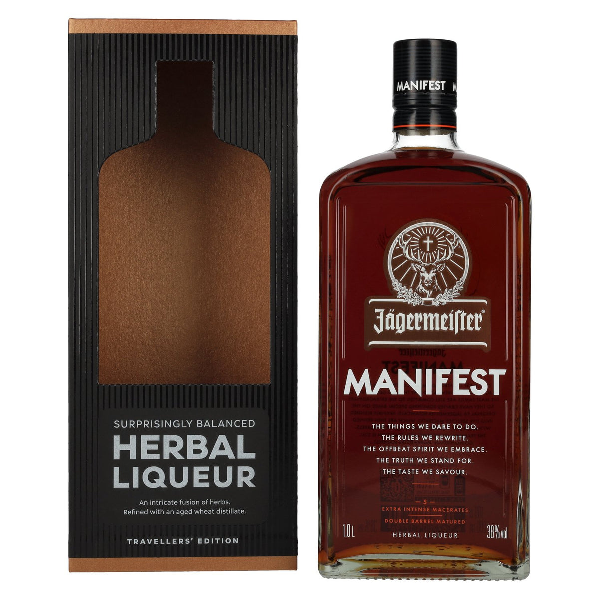Jägermeister MANIFEST TRAVELLERS' EDITION Kräuterlikör 38% Vol. 1l in Geschenkbox