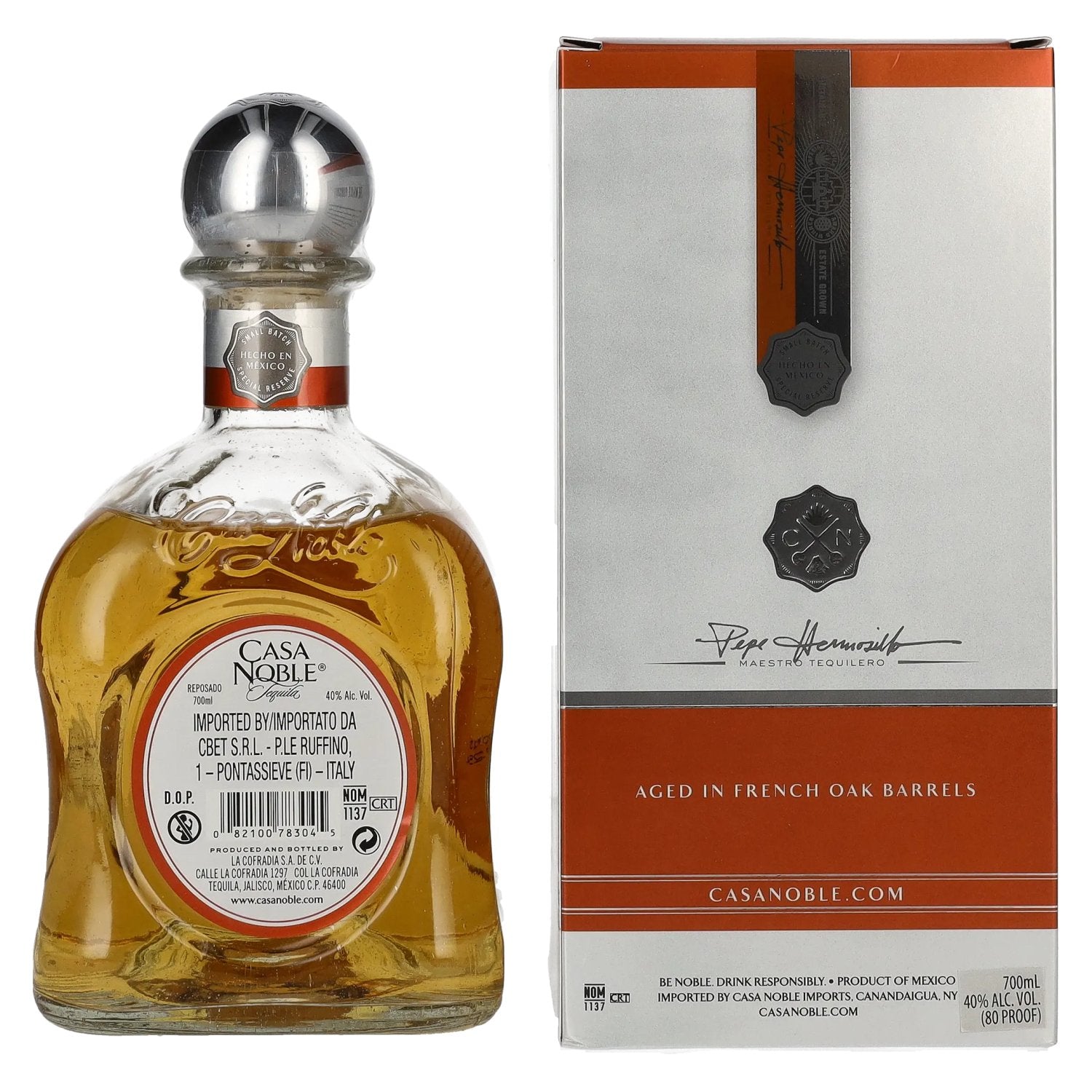 Casa Noble Tequila REPOSADO 100% de Agave Azul 40% Vol. 0,7l in Geschenkbox