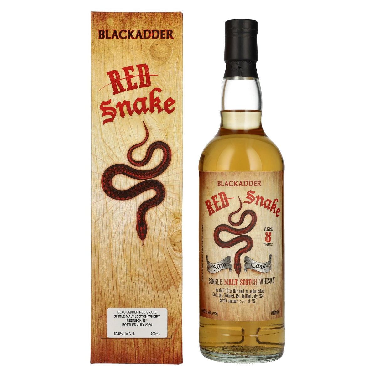 Blackadder 8 Years Old RED SNAKE Raw Cask Single Malt Scotch Whisky 60,6% Vol. 0,7l in Geschenkbox