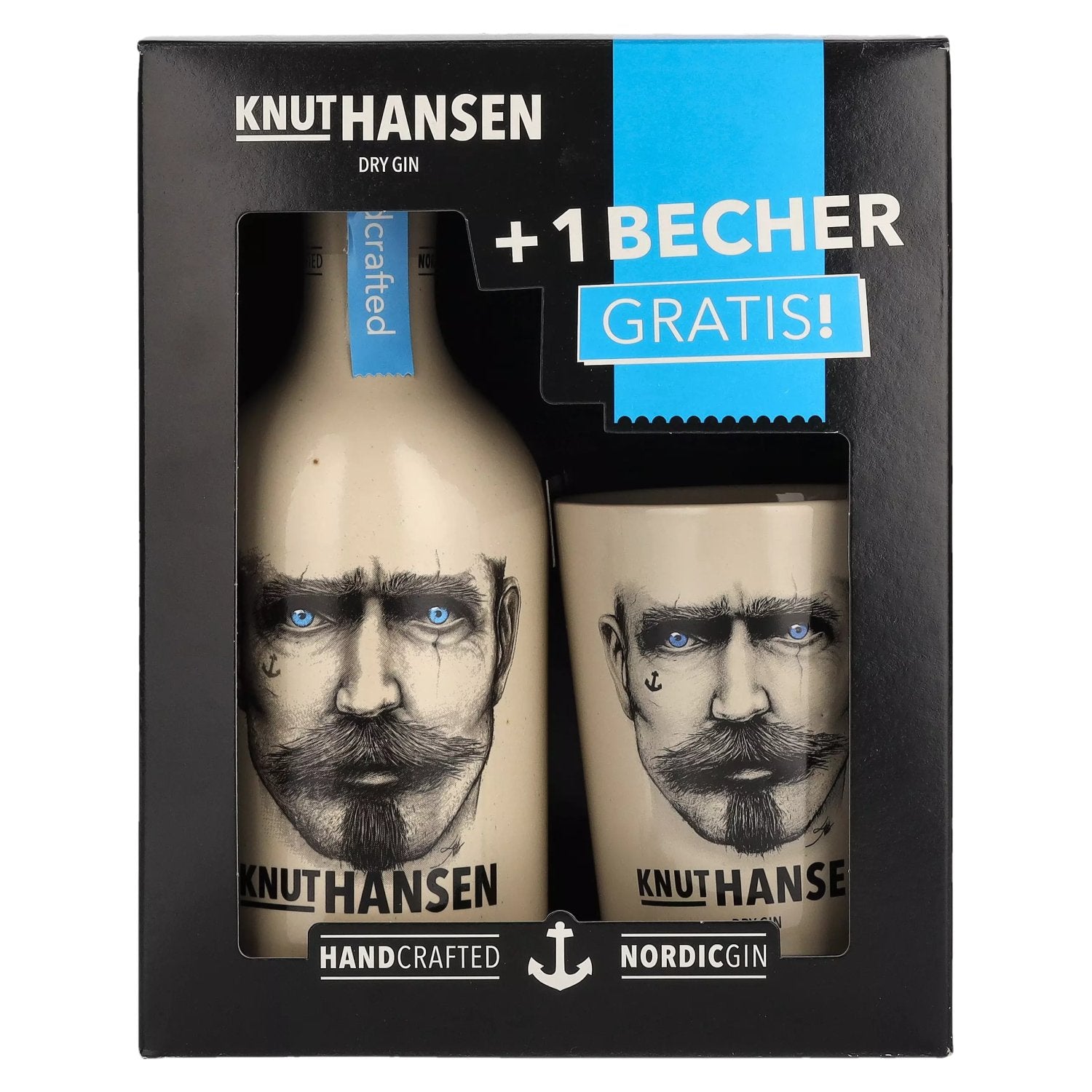 Knut Hansen Dry Gin 42% Vol. 0.5l in gift box with ceramic mug