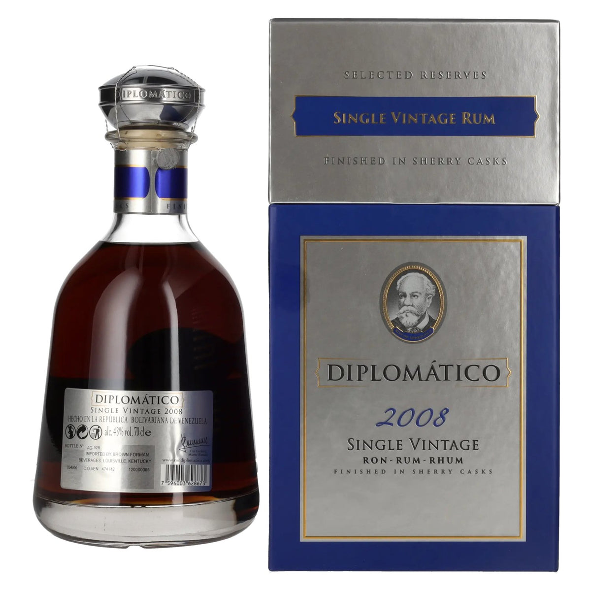 Diplomático Single Vintage Rum 2008 43% ABV 0.7l in a gift box