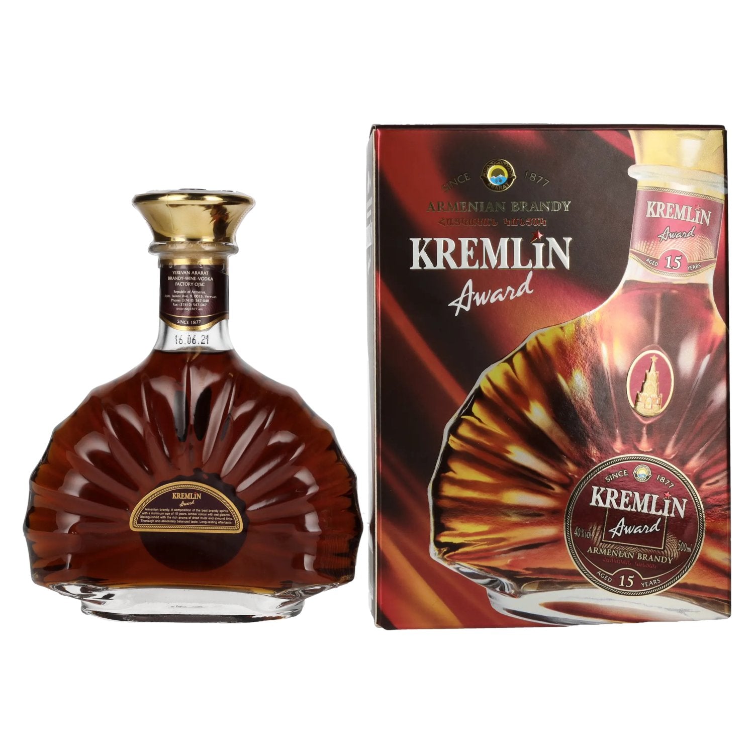 Kremlin Award 15 Years Old Armenian Brandy 40% Vol. 0,5l in Geschenkbox