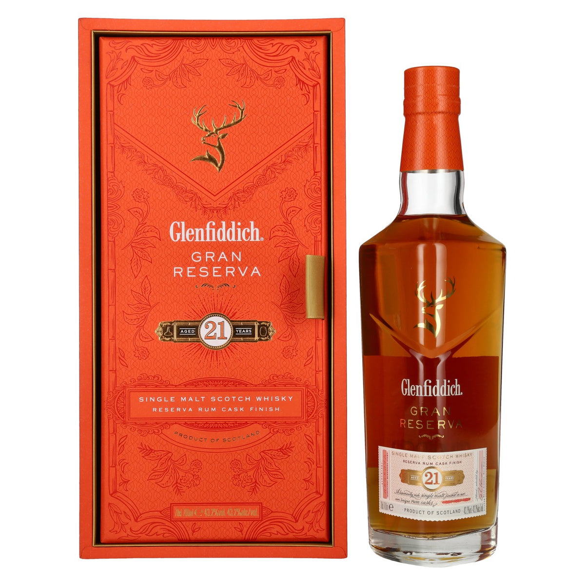 Glenfiddich 21 Years Old GRAN RESERVA Rum Cask Finish 43.2% Vol. 0.7l in Gift Box