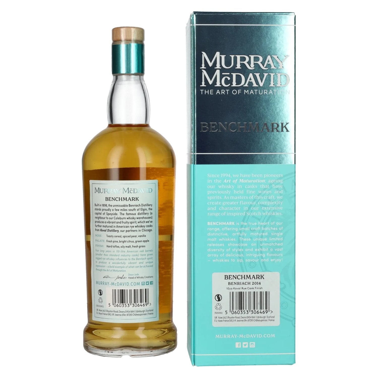 Murray McDavid BENCHMARK Benriach 10 Years Old Koval Rye Cask Finish 2014 52.7% Vol. 0.7l in Gift Box