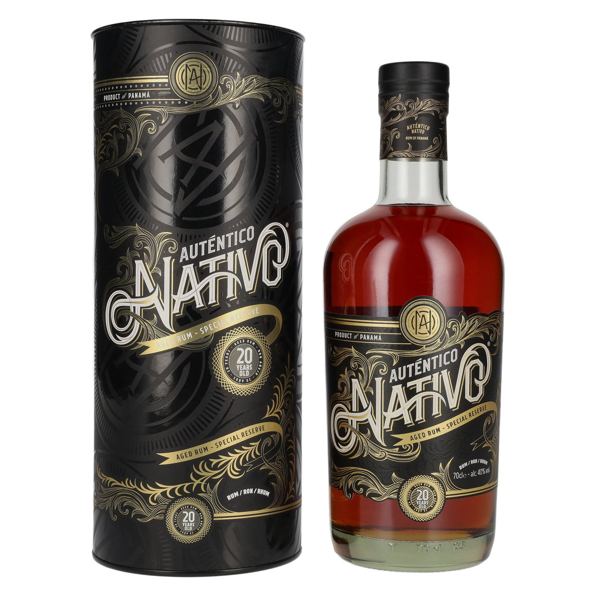 Auténtico Nativo 20-Year-Old Special Reserve Rum 40% vol. 0.7 l in a gift box