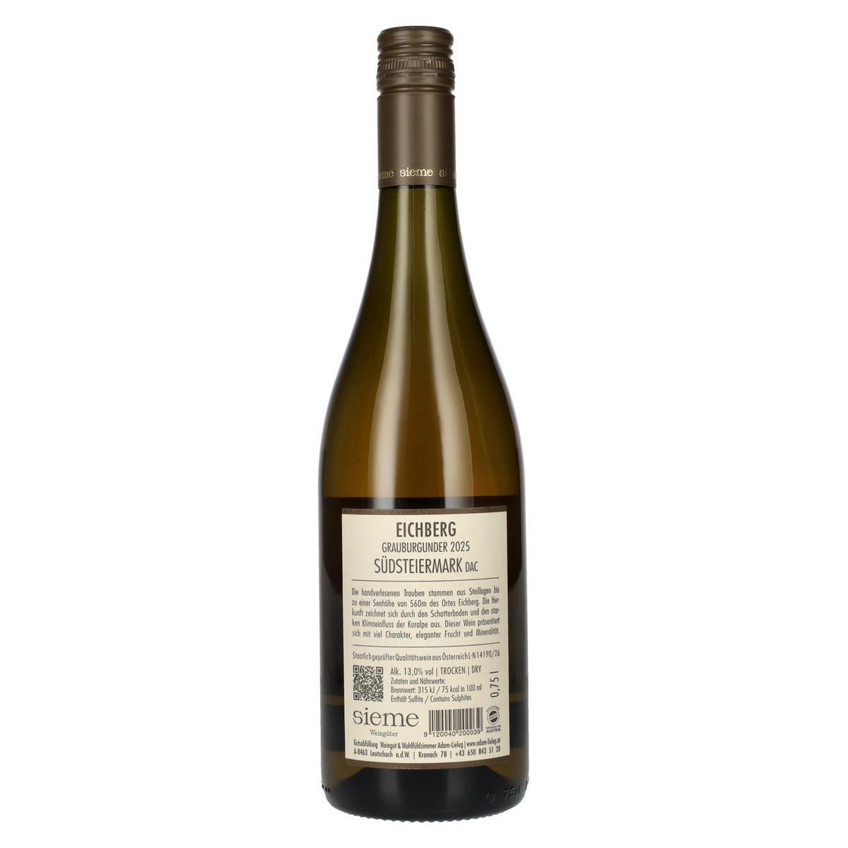 Adam-Lieleg Pinot Gris Eichberg South Styria DAC 2025 13% ABV 0.75 l
