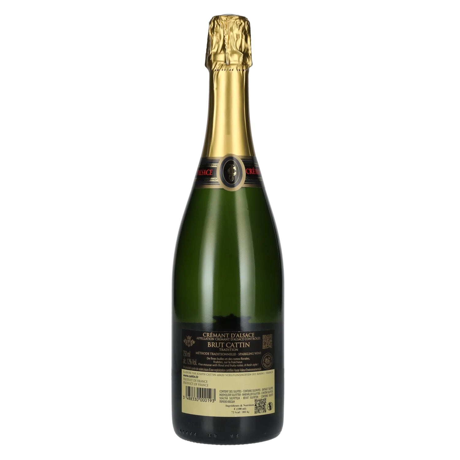 Crémant d'Alsace Brut Cattin Méthode Traditionnelle 12% Vol. 0,75l