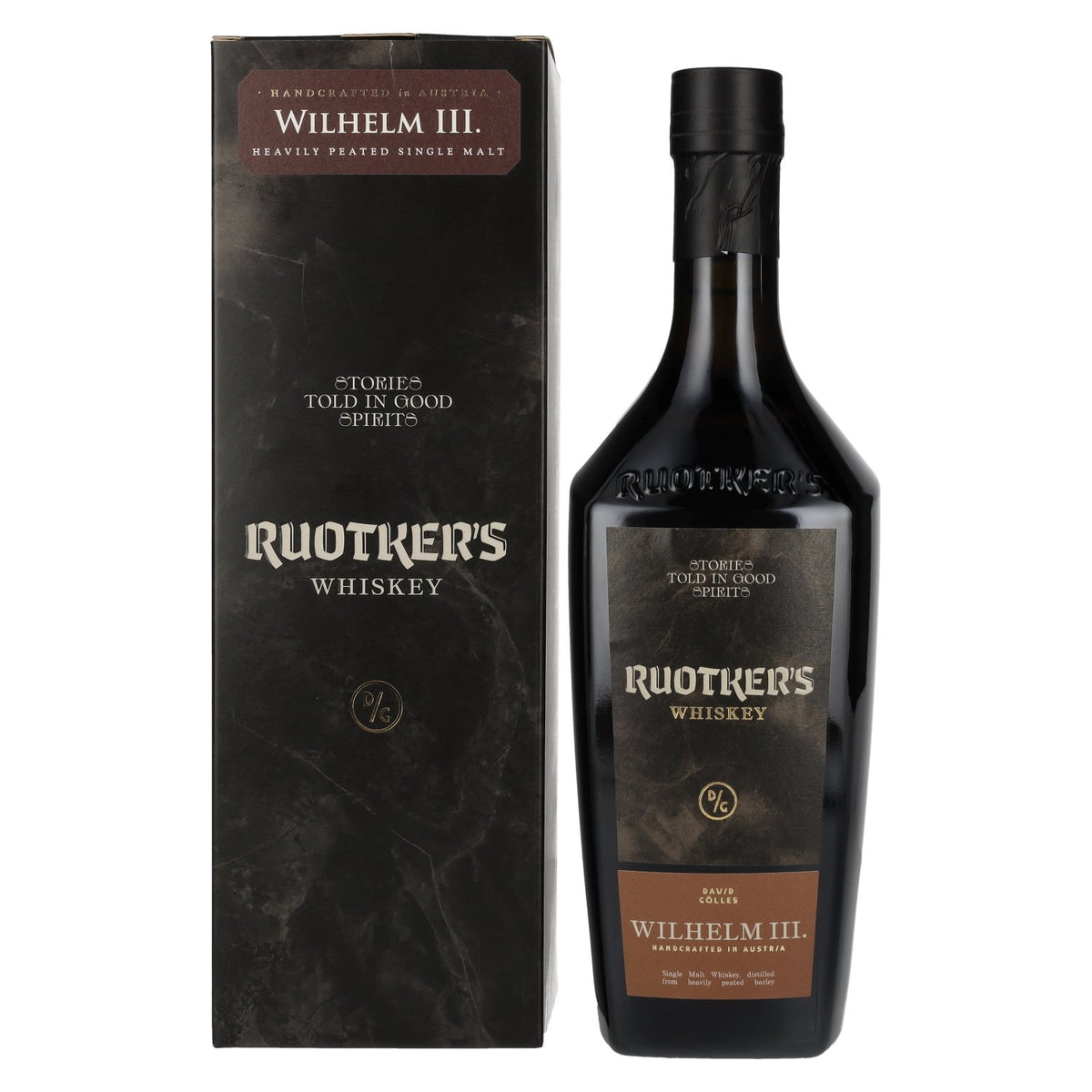 Ruotker's WILHELM III. Heavily Peated Single Malt Whiskey 46% Vol. 0,7l in Geschenkbox